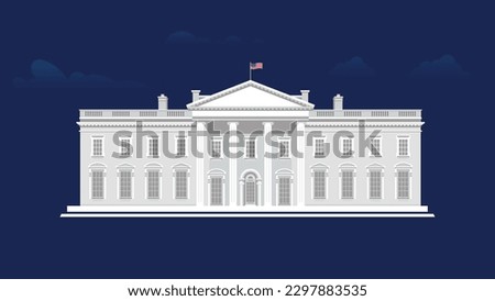 The White House is the official residence and workplace of the president of the United States. Vector illustration.