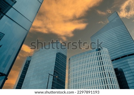 center with glass buildings - May 27, 2022. Warsaw, Poland. Royalty-Free Stock Photo #2297891193