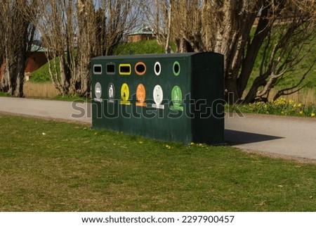 Waste sorting bins in Malmo, Sweden