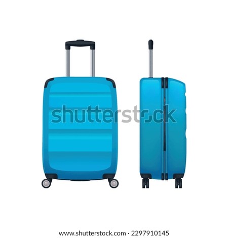 Baggage suitcase realistic composition with transparent background and isolated image of bag vector illustration