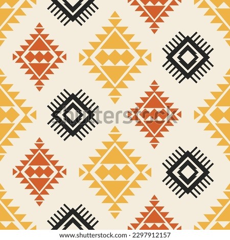 Southwestern Aztec Seamless Pattern. Navajo Decorative Repeat Background. Native American Print Ethnic Vector Illustration Royalty-Free Stock Photo #2297912157