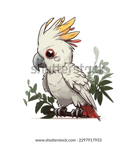 vector cute cockatoo cartoon style