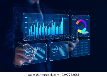 KPI key performance indicator business technology concept. Business executives use business news metrics to measure success against planned targets, Improving business process efficiency. Royalty-Free Stock Photo #2297932581