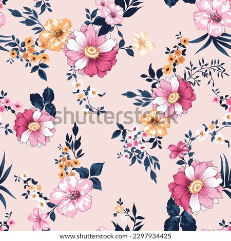 flower seamless pattern on background