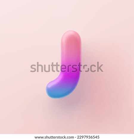 3D Colorful Gradient letter J on a light background Royalty-Free Stock Photo #2297936545