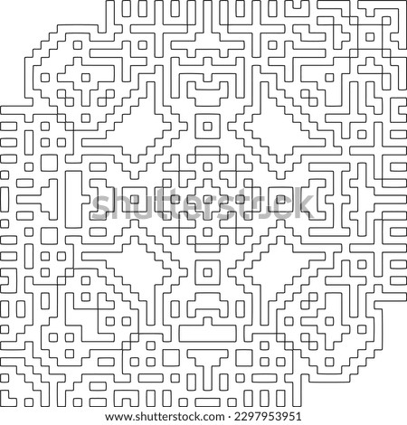 Geometric pattern of lines.  Black and white pattern for web page, textures, card, poster, fabric, textile.