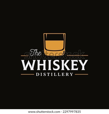 Vintage premium whiskey logo label with hand lettering. for drinks , rum, pub, company. Royalty-Free Stock Photo #2297997835