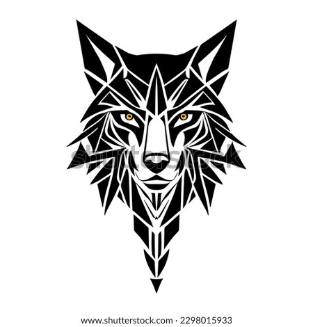 Head Wolf Tribal Art Design