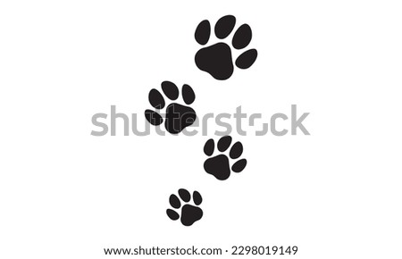 dog paw vector footprint icon french bulldog cartoon character symbol illustration doodle design Royalty-Free Stock Photo #2298019149