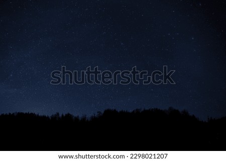Sky full of stars captured from mountain in early spring
