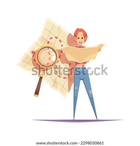 Reality quest escape room composition with doodle human character on blank background vector illustration