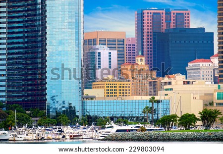 Downtown City Buildings, San Diego California USA