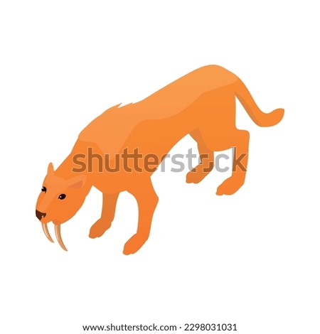 Isometric primitive people composition with isolated prehistoric ancient icon on blank background vector illustration