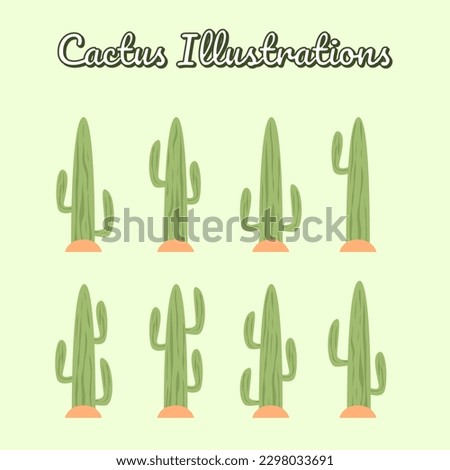 cactus vector illustration. cactus plants set design template. vector set of cactus. Cactus flat style.