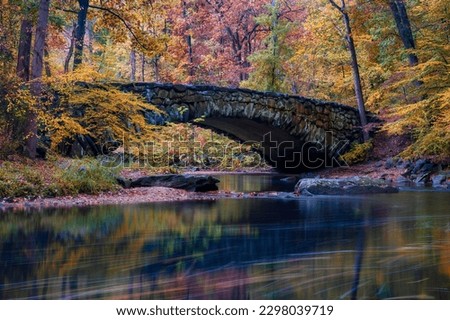 A beautiful shot of the Boulder Bridge in Rock Creek National Park, Washington DC Royalty-Free Stock Photo #2298039719