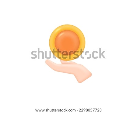 Payment or paying bills. give money or earn money. Get benefits and points. royalty program. Illustration of hand with a coin. symbols or icons. 3D and realistic concept design. vector elements. white Royalty-Free Stock Photo #2298057723