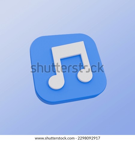 3d musical note icon. 3d illustration. clipping path included.