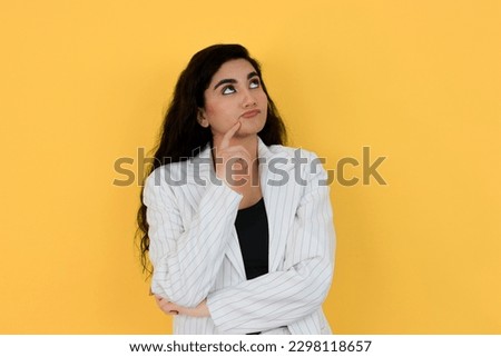 Confused Indian Wondering by Looking Above - Corporate Girl Overthinking 
