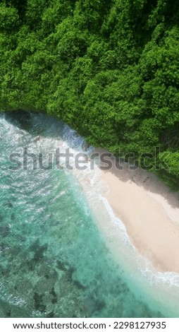 Amazing view to the paradise beach. Drone air picture. Green bowl beach, Bali, Indonesia