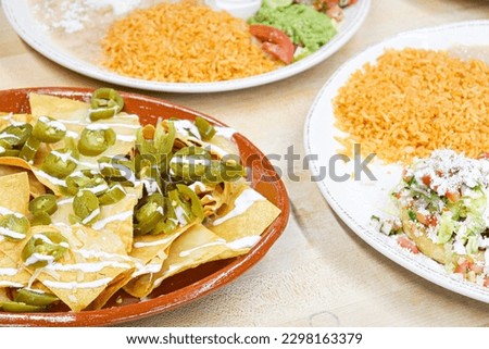 A bright and clear image of a traditional mexican food entree. This image is clear and high res and can be used for a menu, social media, banner, website, anything!