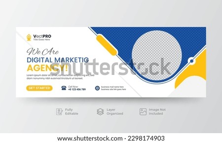 Modern Professional Digital marketing social media Facebook cover or web banner template.
