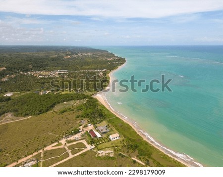 Aerial photo of São Miguel dos Milagres beach in the city of Alagoas, Brazil