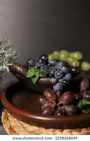 Fresh Bunch of Grape Fruits Isolated Photo