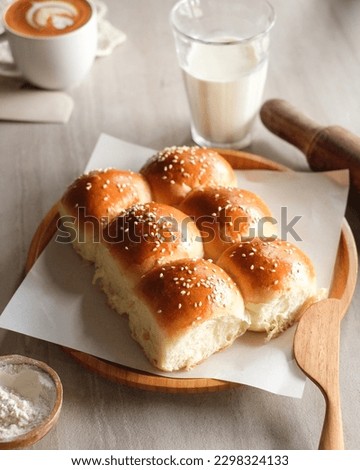 soft and delicious sweet torn buns Royalty-Free Stock Photo #2298324133