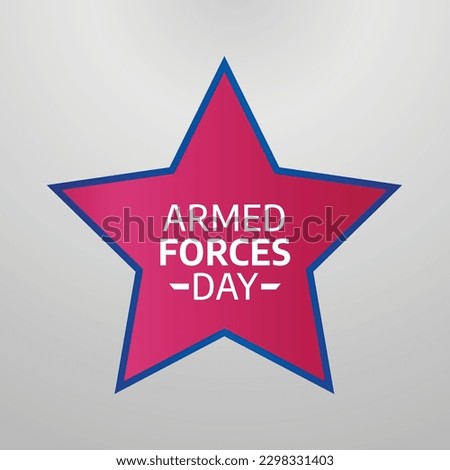 Armed Forces Day design template for greeting or celebration. Armed Forces Day vector illustration with flag and stars. flat vector design for Armed Forces Day.