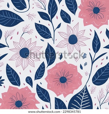 Vector illustration of a seamless floral pattern with cute birds in spring for Wedding, anniversary, birthday and party. Design for banner, poster, card, invitation and scrapbook Royalty-Free Stock Photo #2298345781