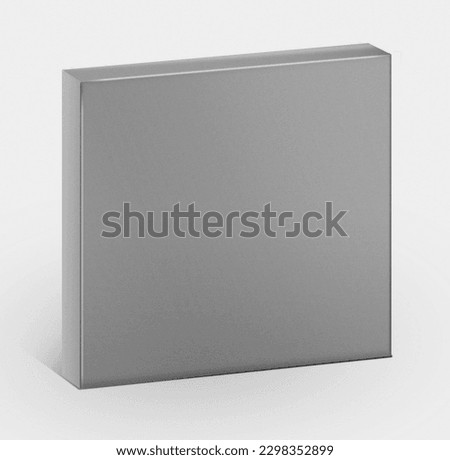 Silver box mock-up isolated on white background