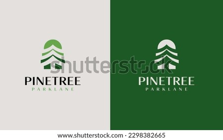 Pine House Pine Home Pine Tree Logo. Universal creative premium symbol. Vector sign icon logo template. Vector illustration