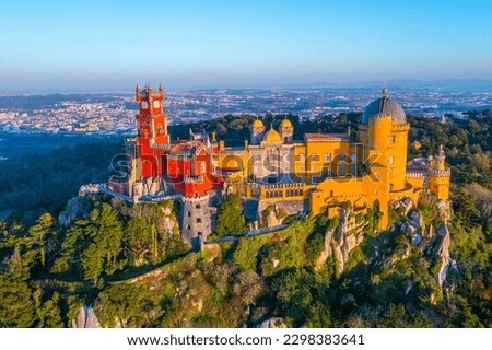 National Palace of Pena near Sintra, Portugal. Royalty-Free Stock Photo #2298383641