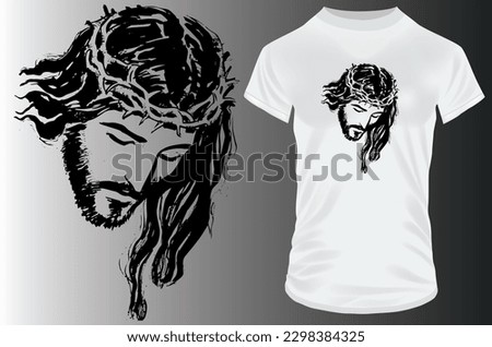 Silhouette of Jesus Christ. Vector illustration for tshirt, hoodie, website, print, application, logo, clip art, poster and print on demand merchandise.