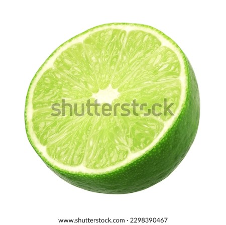 Natural fresh lime half isolated on a white background cut out Royalty-Free Stock Photo #2298390467
