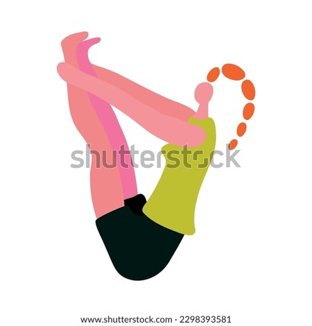 Yoga people composition with isolated faceless human character in yoga pose asana vector illustration