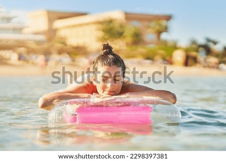 Picture of woman on mattress in Red Sea Egypt