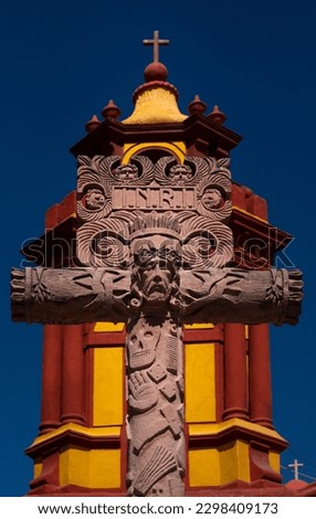 Cross of the temple of San Sebastian Bernal Cruz Royalty-Free Stock Photo #2298409173
