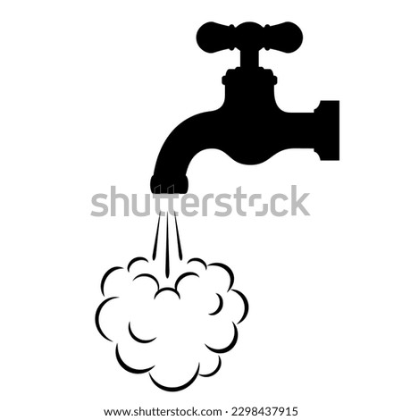 Hot water tap vector icon isolated on white background