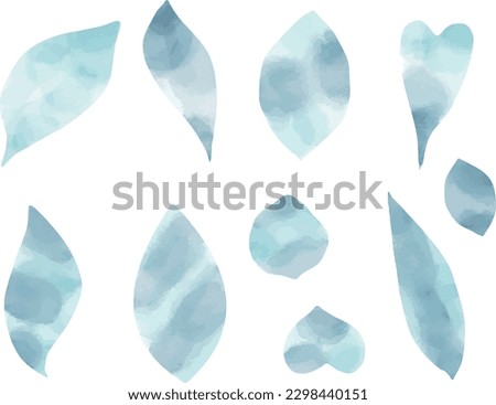 Beautiful leaf illustration set in watercolor style
