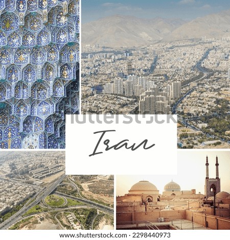 Collage of Images from Tehran, Iran. Popular Tourist Destination Collage Set Pictures.