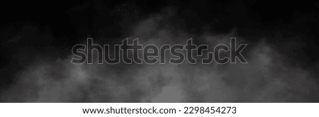 Realistic transparent smoke or steam in white and gray colors, for use on dark background.