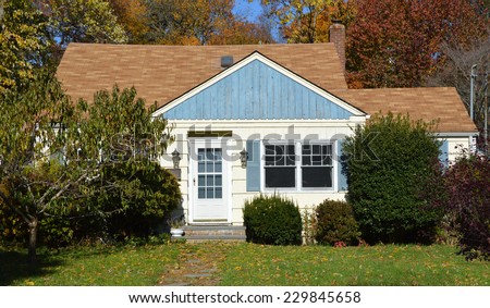 Suburban home residential neighborhood USA fall season