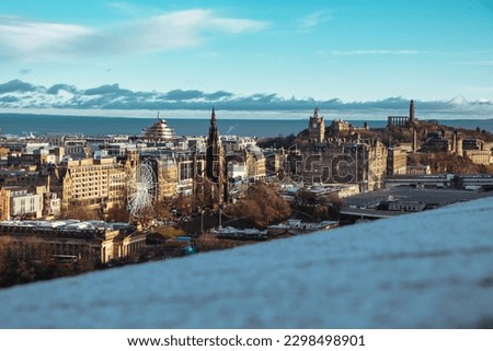 wintery Edinburgh in Scotland, United Kingdom 