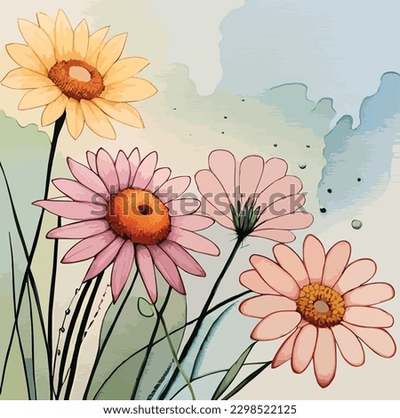 Watercolor Floral Flower Arts, Clip art, botanical plant design