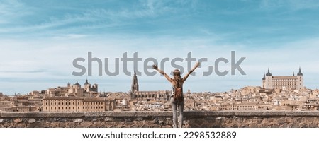 Tour tourism in Toledo panoramic city view- Spain Royalty-Free Stock Photo #2298532889