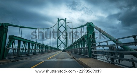 Ile D'Orleans Bridge over the St Lawrence River in Quebec, Canada