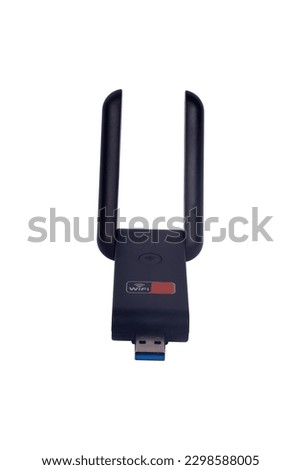  wifi receiver wireless network for USB computer isolated on white background.