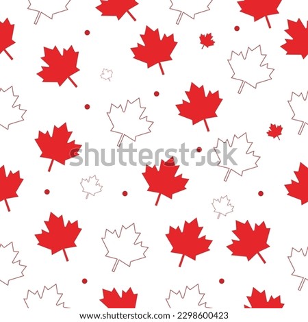 Canada Day pattern. Canadian maple leaves. Vector graphics Royalty-Free Stock Photo #2298600423