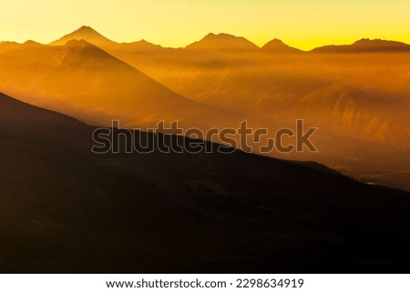 Sunbeams at sunrise in Pirin Mountains Royalty-Free Stock Photo #2298634919